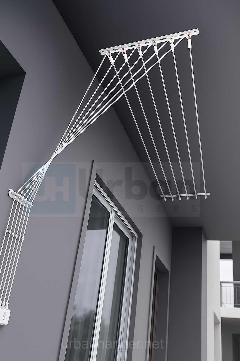ceiling cloth hanger in balcony with roof