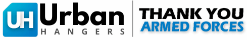Urban Hangers New Logo with Thank you Armed Forces